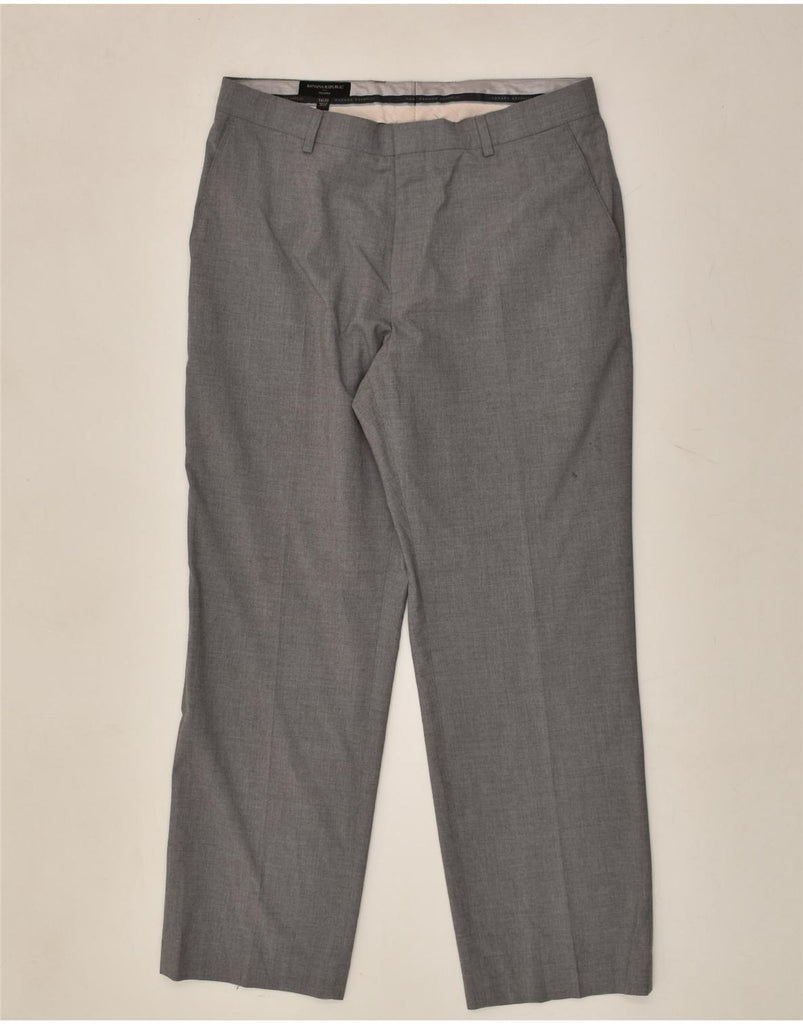 BANANA REPUBLIC Mens Tailored Fit Suit Trousers W34 L30 Grey Polyester | Vintage Banana Republic | Thrift | Second-Hand Banana Republic | Used Clothing | Messina Hembry 