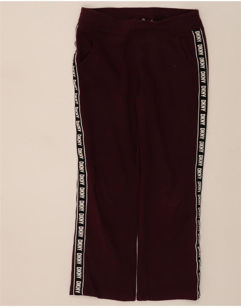 DKNY Womens Graphic Tracksuit Trousers UK 10 Small Burgundy Cotton Vintage Dkny and Second-Hand Dkny from Messina Hembry 