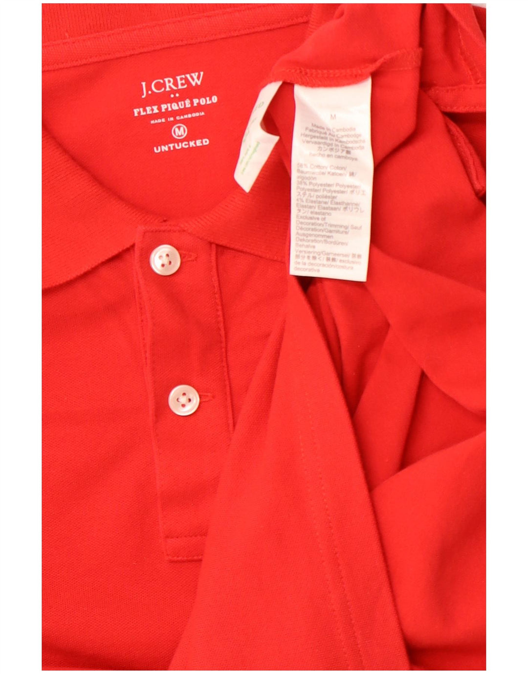 J. CREW Mens Polo Shirt Medium Red Cotton
