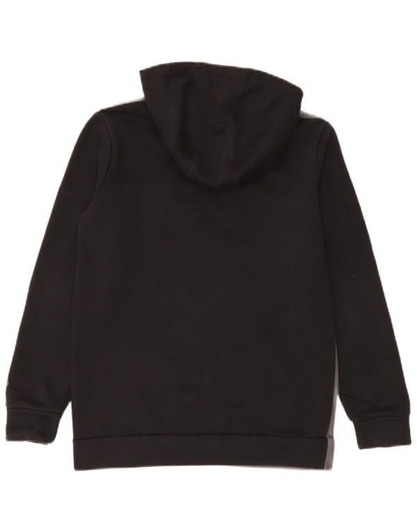Adidas Boys Graphic Hoodie Jumper 11-12 Years Black Colourblock Cotton