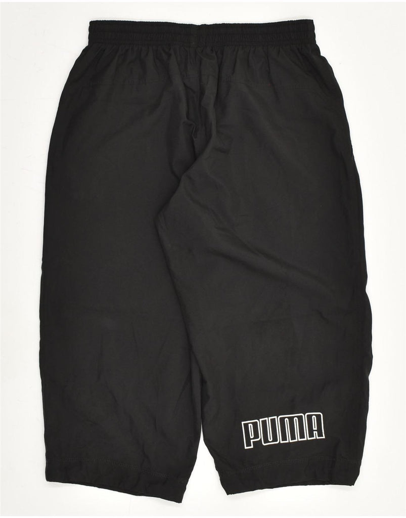 PUMA Mens Graphic Sport Shorts Medium Black Polyester | Vintage Puma | Thrift | Second-Hand Puma | Used Clothing | Messina Hembry 