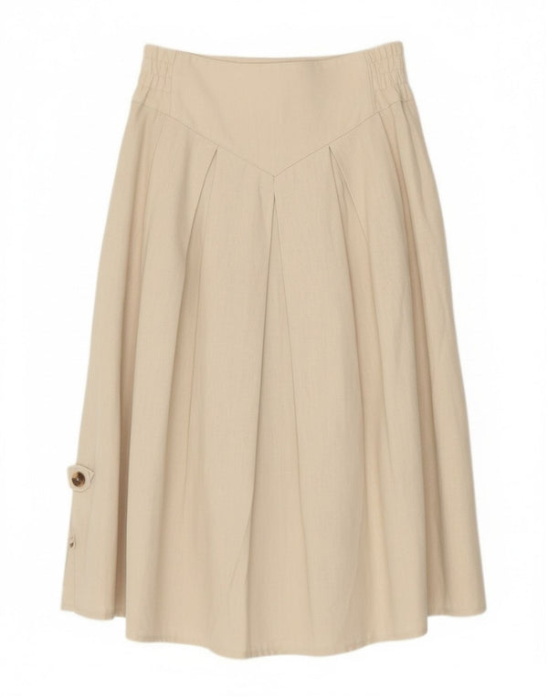 Ortler Trachten Womens High Waist Flared Skirt EU 48 2XL W30  Beige Linen