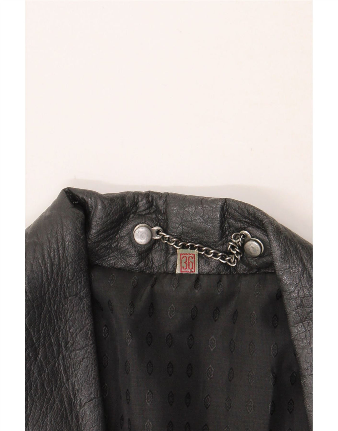 VINTAGE Womens Leather Coat EU 36 Small Black Leather Vintage Vintage and Second-Hand Vintage from Messina Hembry 
