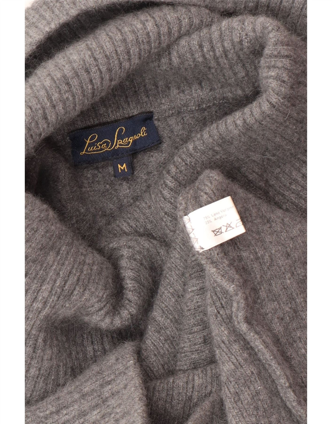 Luisa Spagnoli Womens Roll Neck Batwing Jumper Dress UK 12 Medium Grey Wool