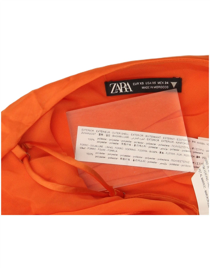 Zara Womens Slip Dress UK 4 XS Orange Polyester