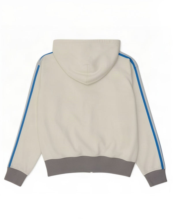 Adidas Mens Hooded Zip Hoodie Sweater Medium White Colourblock Polyester