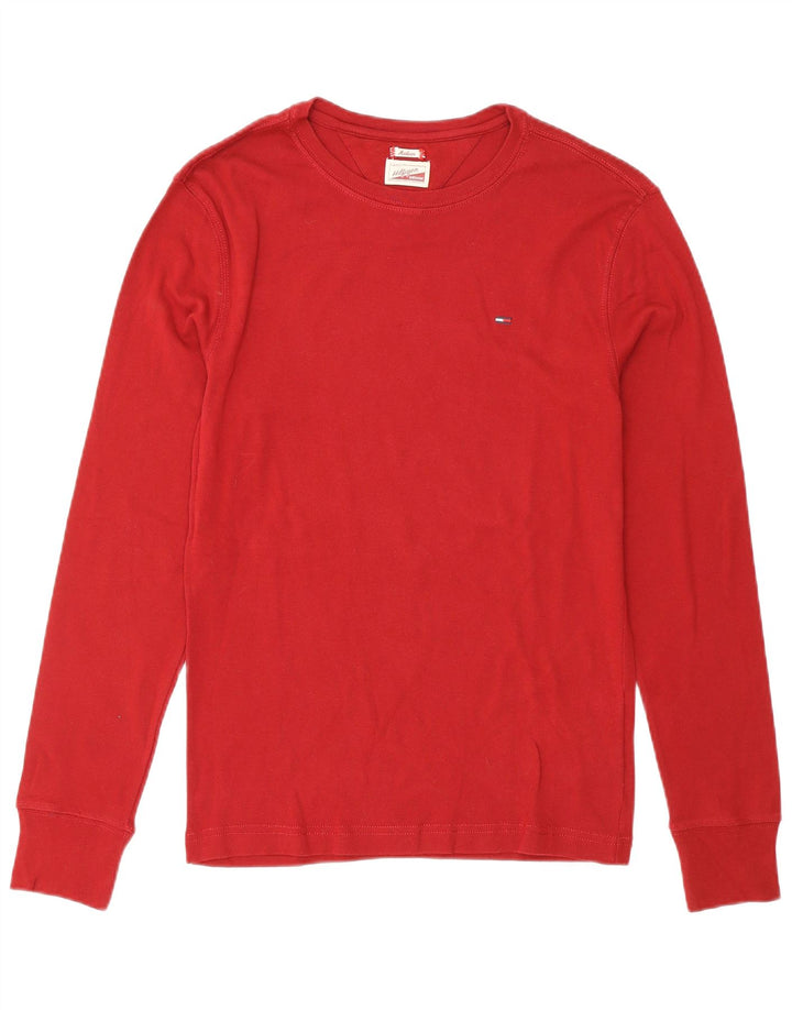 Tommy Hilfiger Mens Top Long Sleeve Medium Red Cotton