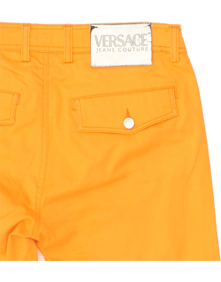 VERSACE Womens Straight Casual Trousers W26 L29 Orange Cotton Vintage Versace and Second-Hand Versace from Messina Hembry 