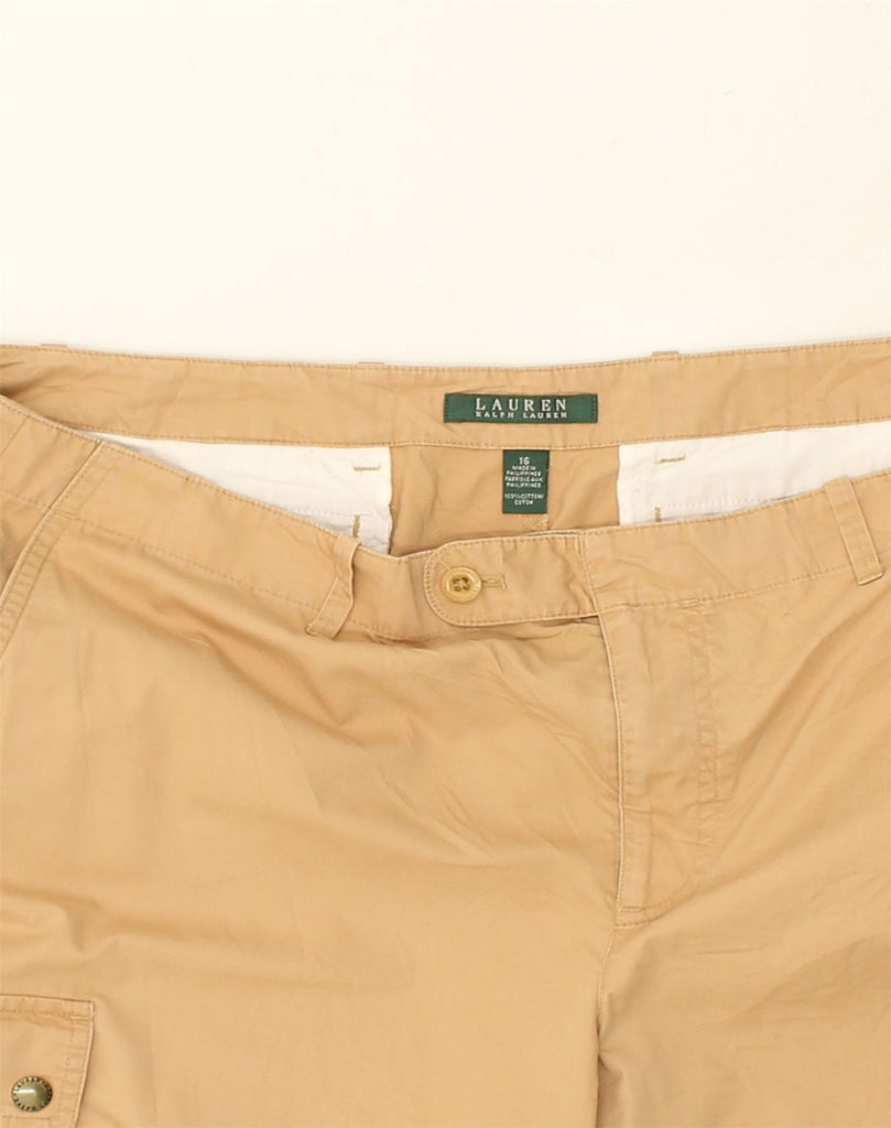 RALPH LAUREN Womens Straight Cargo Trousers US 16 2XL W40 L27  Beige | Vintage Ralph Lauren | Thrift | Second-Hand Ralph Lauren | Used Clothing | Messina Hembry 