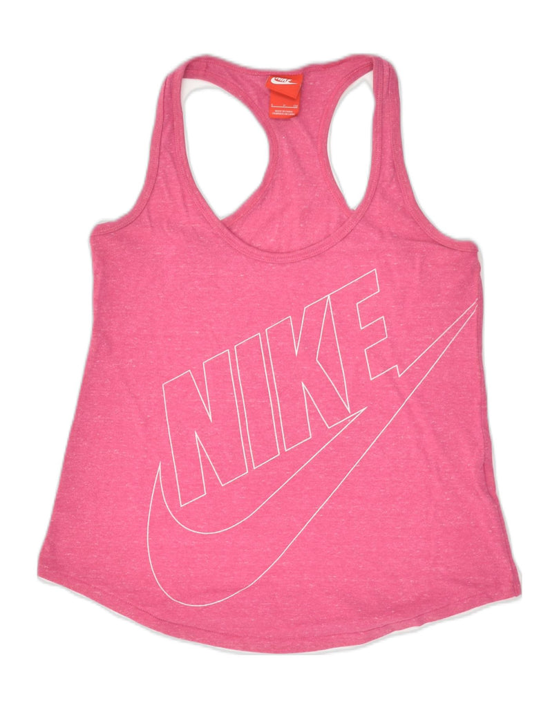 NIKE Womens Graphic Vest Top UK 8 Small Pink Cotton | Vintage Nike | Thrift | Second-Hand Nike | Used Clothing | Messina Hembry 