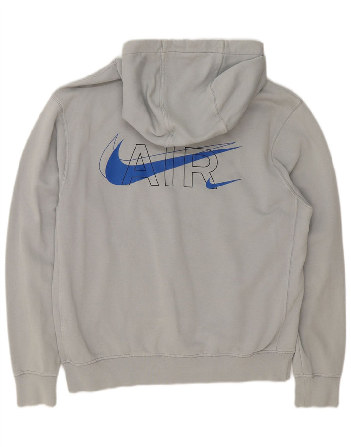 Nike Mens Graphic Hoodie Jumper Large Grey Cotton