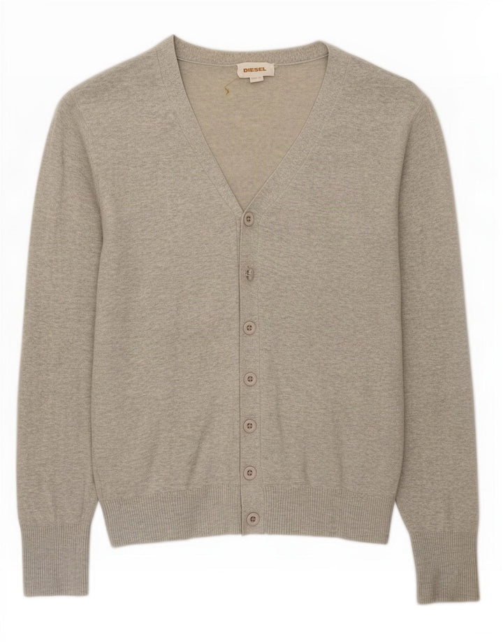 Diesel Mens Cardigan Sweater Medium Grey Cotton