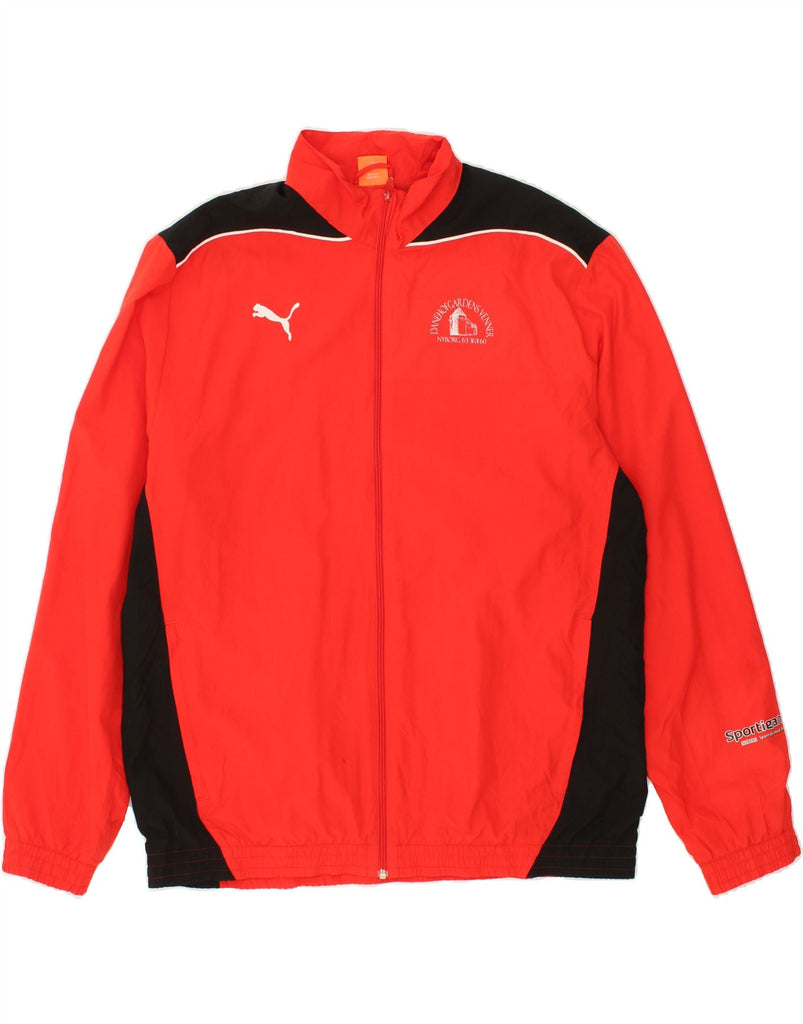 PUMA Mens Graphic Tracksuit Top Jacket 2XL Red Colourblock Vintage Puma and Second-Hand Puma from Messina Hembry 