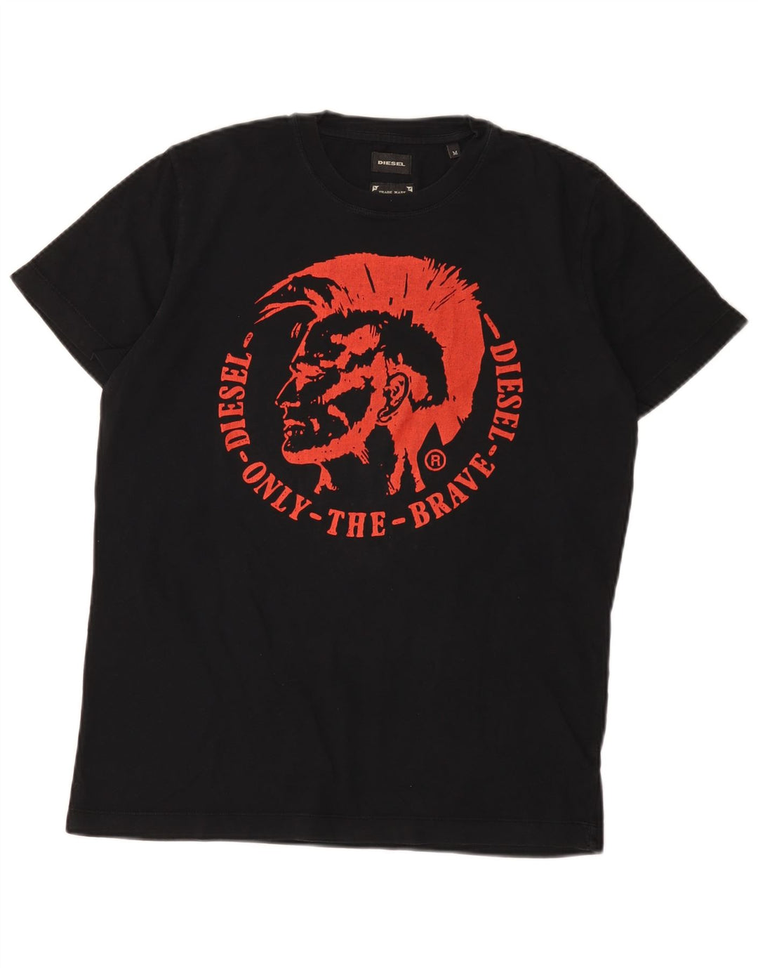 Diesel Mens Graphic T-Shirt Top Medium Black Cotton