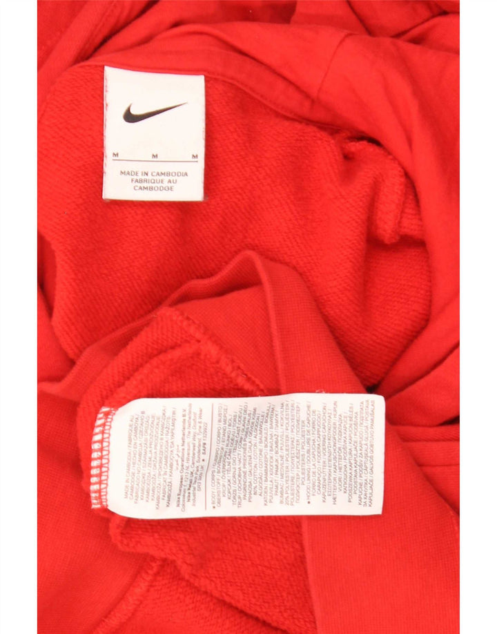 Nike Mens Hoodie Jumper Medium Red Cotton