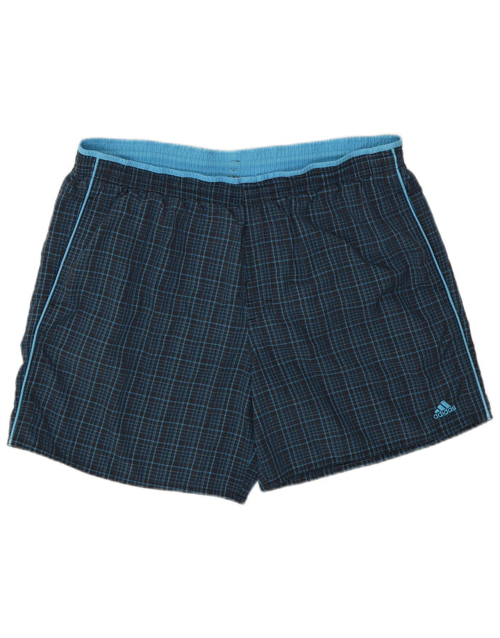 Adidas Mens Swimming Shorts XL  Navy Blue Check Polyamide