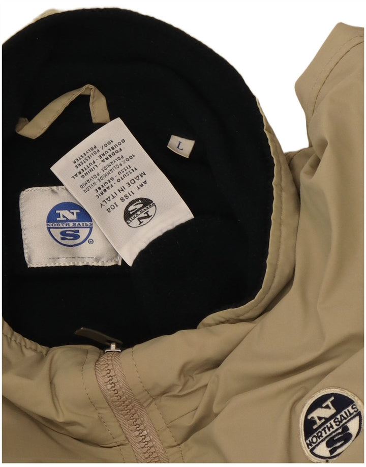 North Sails Mens Bomber Jacket UK 40 Large Beige Polyamide