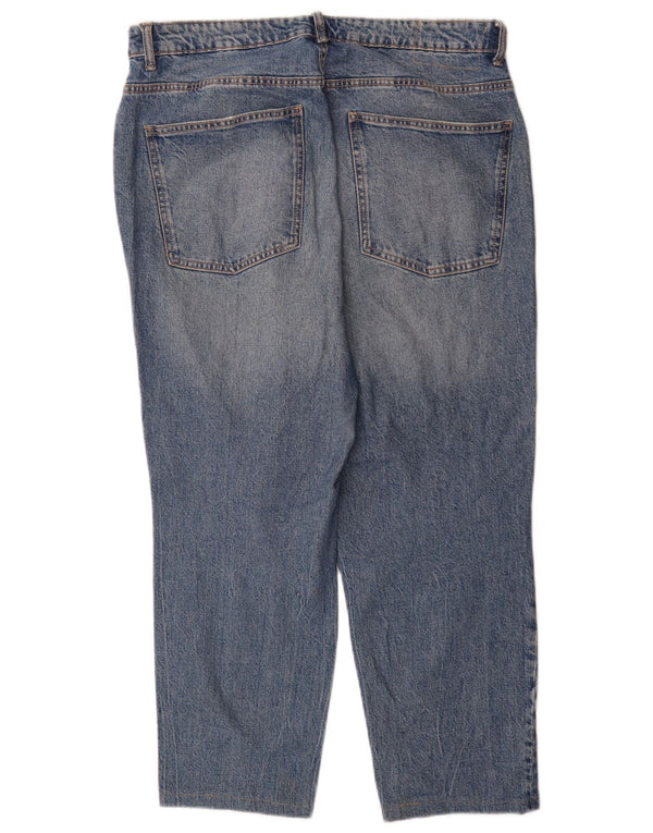 Zara Womens High Waist Tapered Jeans EU 46 XL W36 L28 Blue Cotton