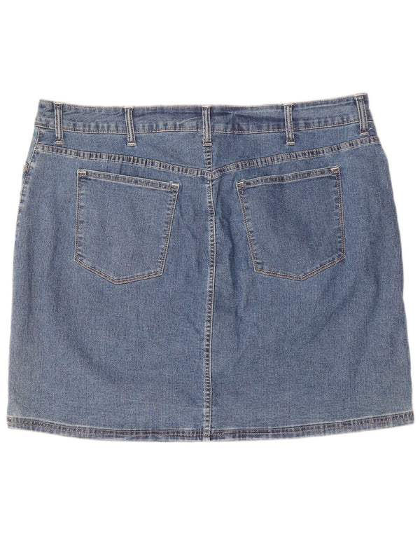 LEE Womens Riders Midrise Denim Skirt US 22 3XL W44  Blue Cotton