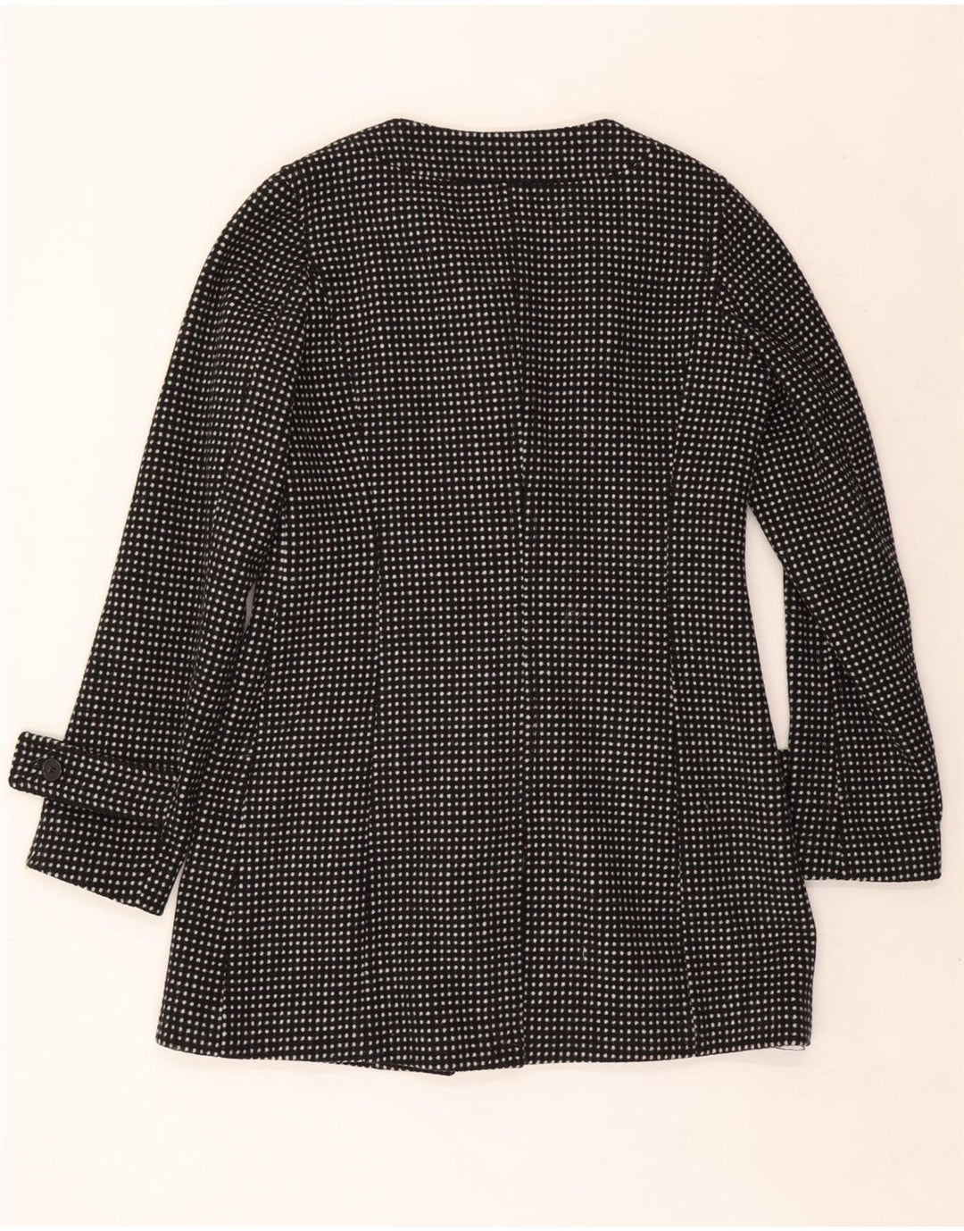 Phard Womens Overcoat UK 12 Medium Black Spotted Polyester