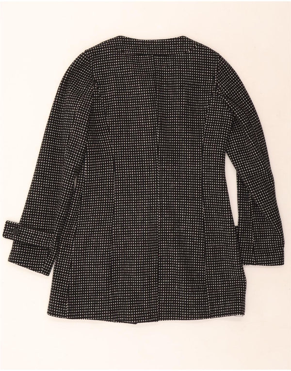 Phard Womens Overcoat UK 12 Medium Black Spotted Polyester