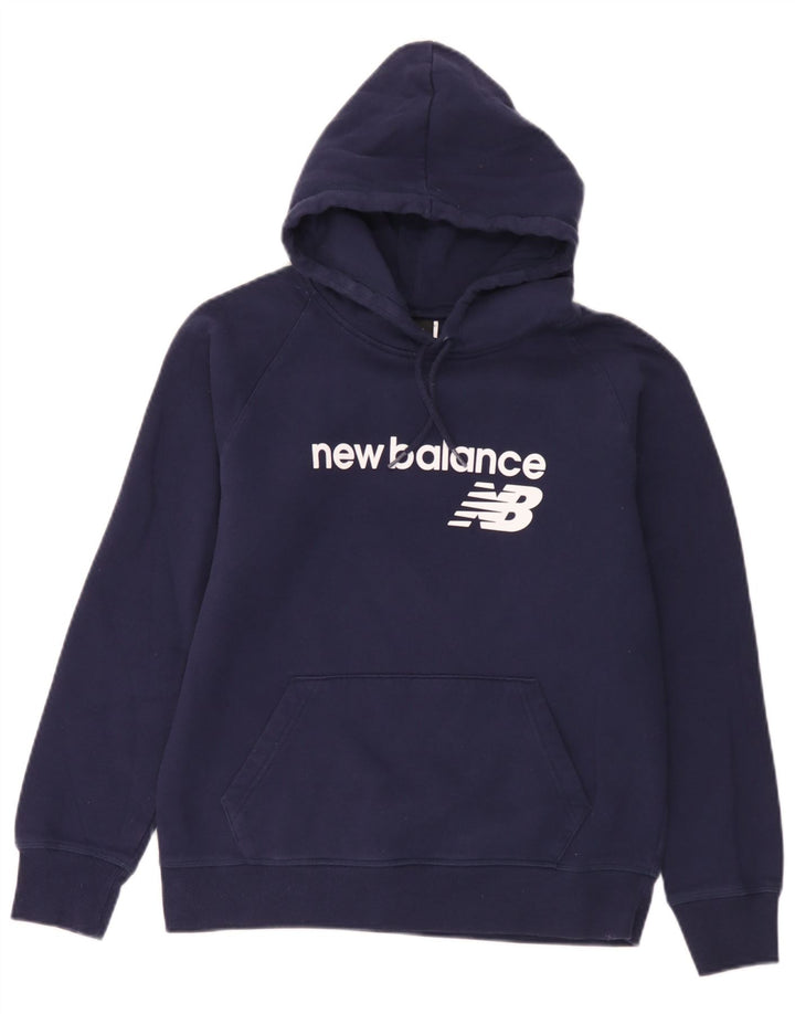 New Balance Mens Graphic Hoodie Jumper Medium Blue Cotton