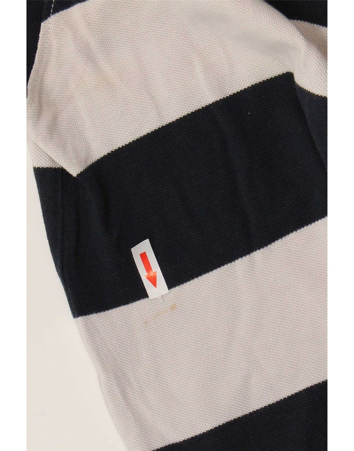 Timberland Mens Polo Shirt Medium White Striped Cotton