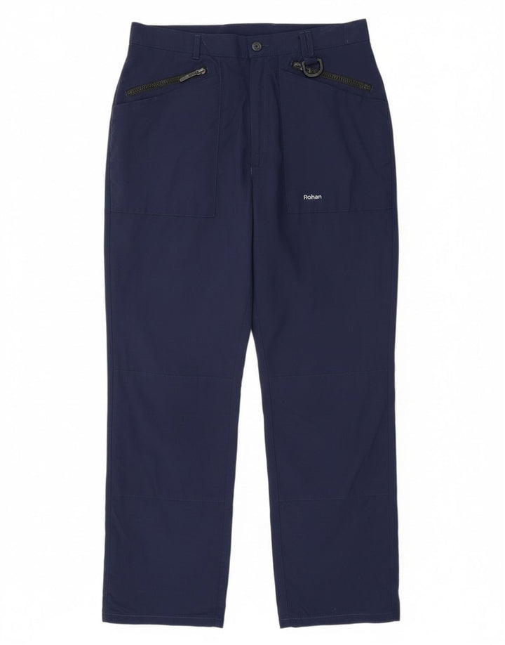Rohan Mens Hiking Windbreaker Trousers W32 L29 Navy Blue Polyamide