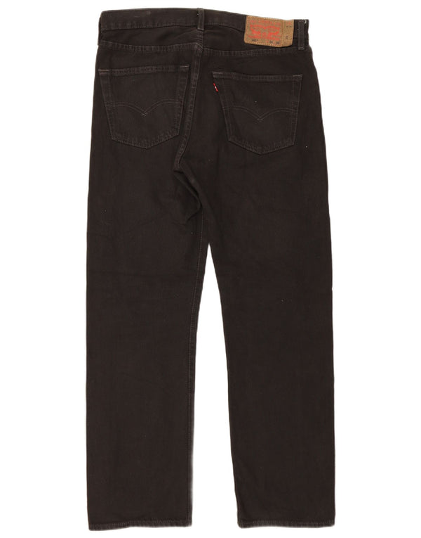 Levi's Mens 501 Straight Jeans W34 L30 Black Cotton