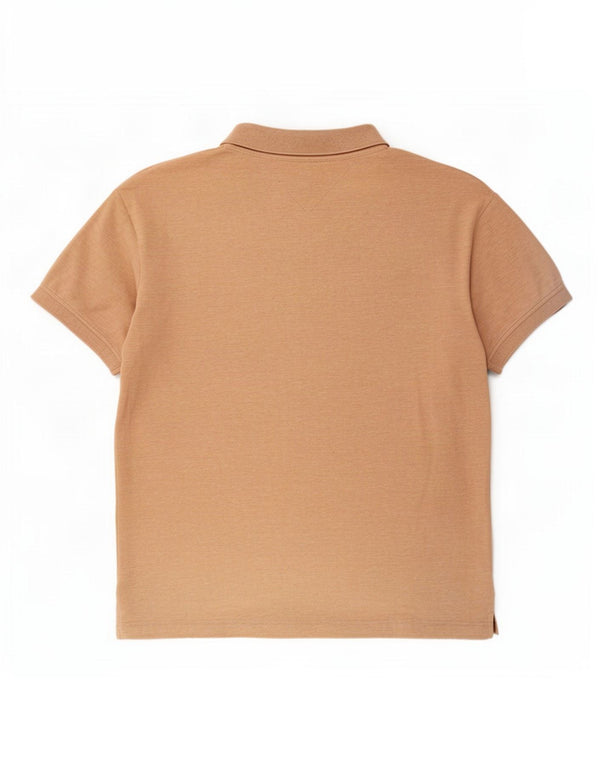 Tommy Hilfiger Mens Polo Shirt Large Beige Cotton