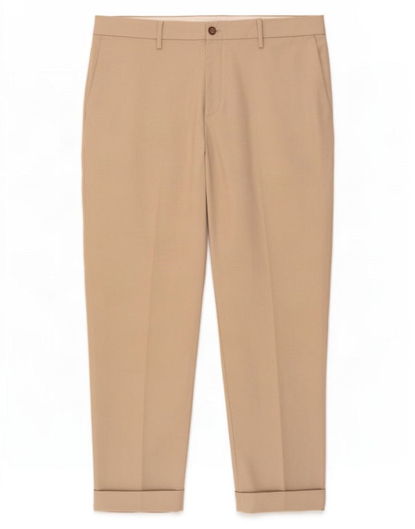 Zara Mens Tapered Casual Trousers EU 44 Large W34 L29 Beige Polyester