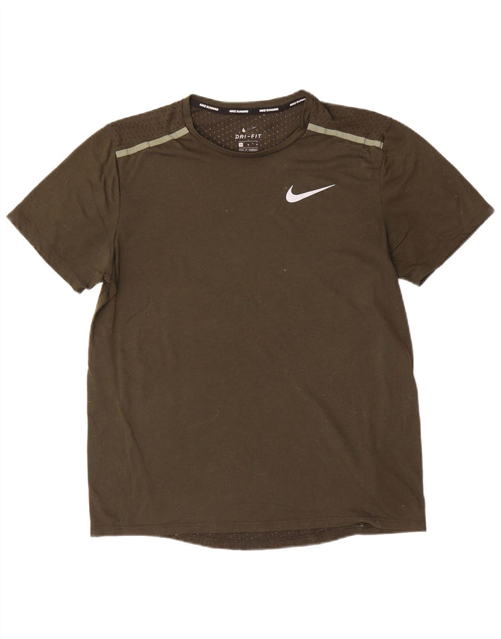 NIKE Mens Dri Fit T-Shirt Top Medium Khaki