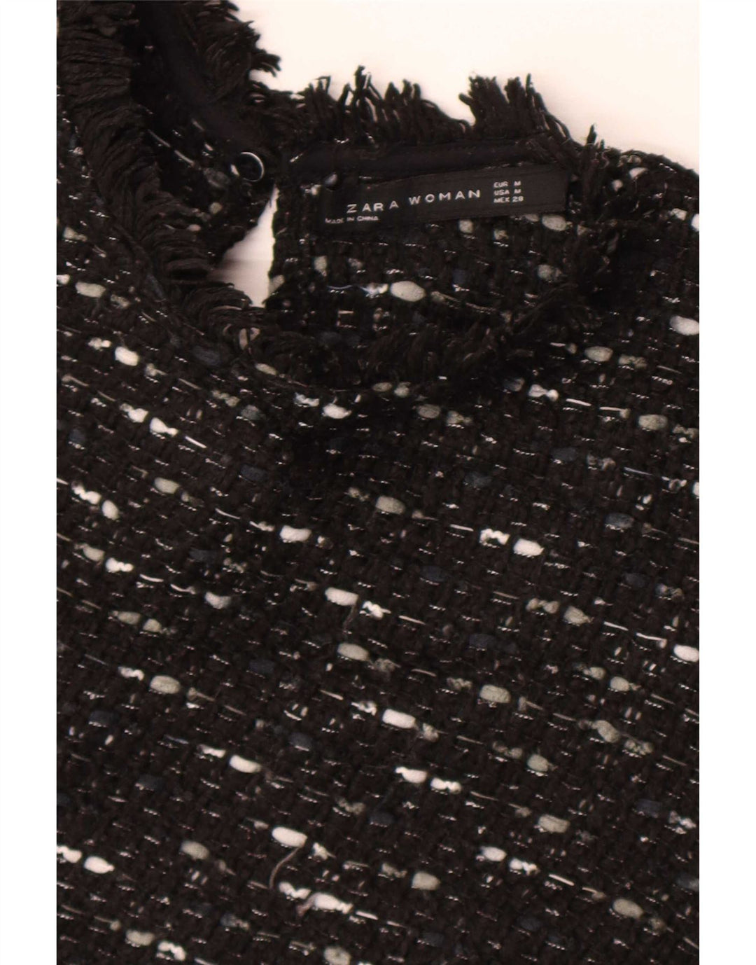 Zara Womens Jumper Dress UK 12 Medium Black Flecked