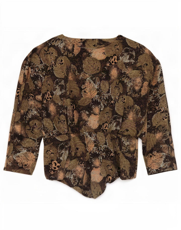 Vintage Womens Long Sleeve Blouse Top UK 8 Small Multicoloured Floral