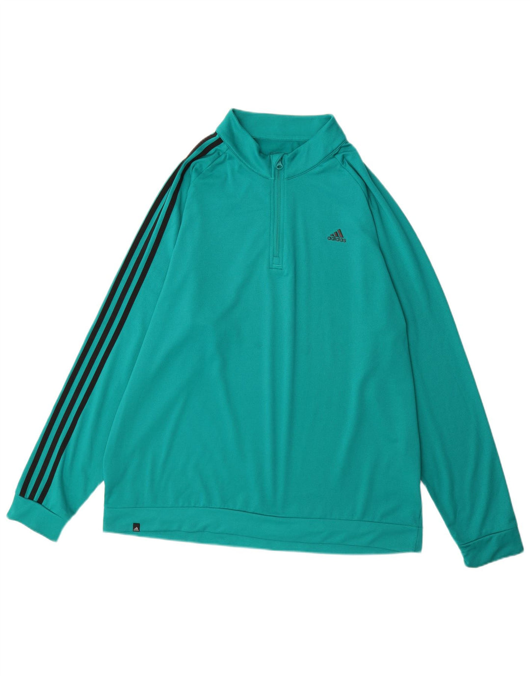 ADIDAS Mens Zip Neck Pullover Tracksuit Top XL Turquoise Polyester