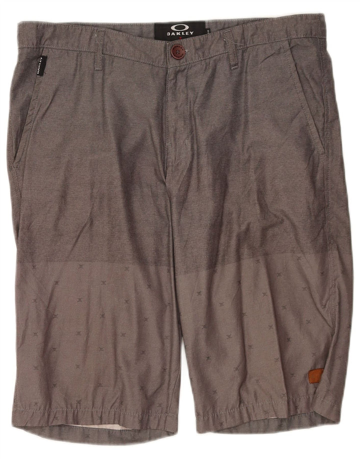 Oakley Mens Regular Fit Chino Shorts W34 Large Grey Spotted Cotton