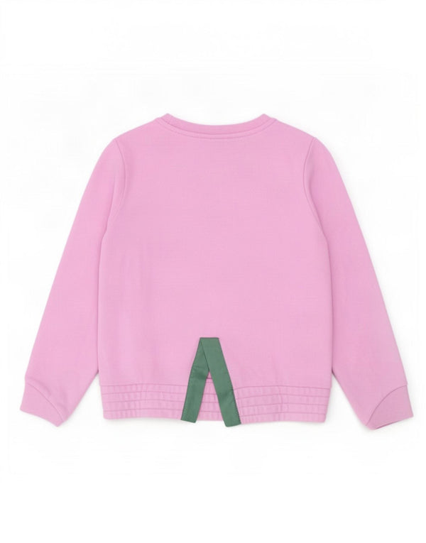 Nike Girls Graphic Sweatshirt Jumper 5-6 Years Medium Pink Cotton