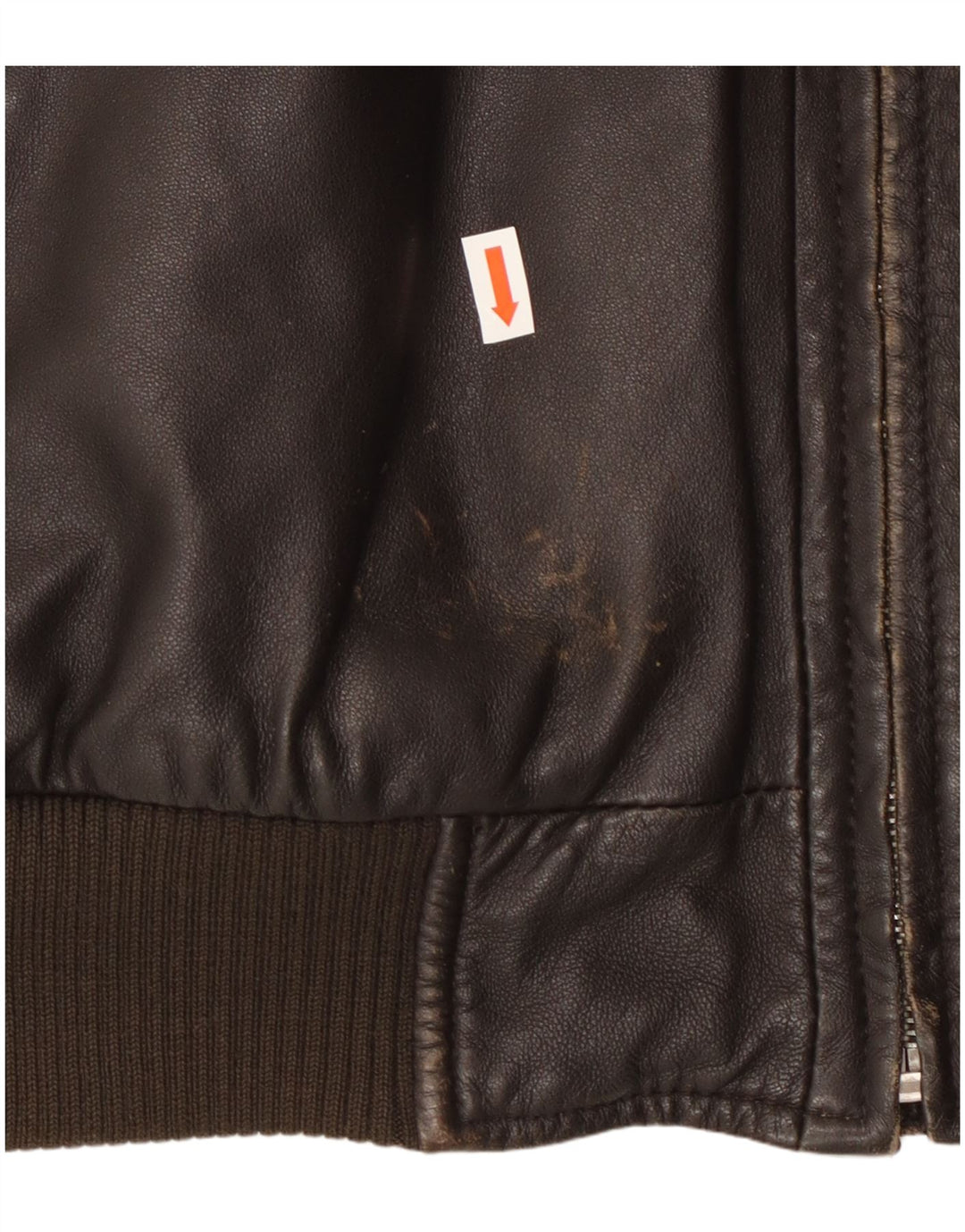 Geox Mens Bomber Leather Jacket UK 42 XL Black Leather