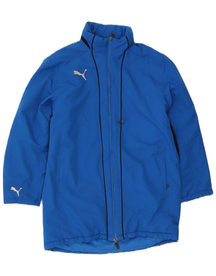 Puma Mens Hooded Windbreaker Coat UK 38 Medium Blue Colourblock