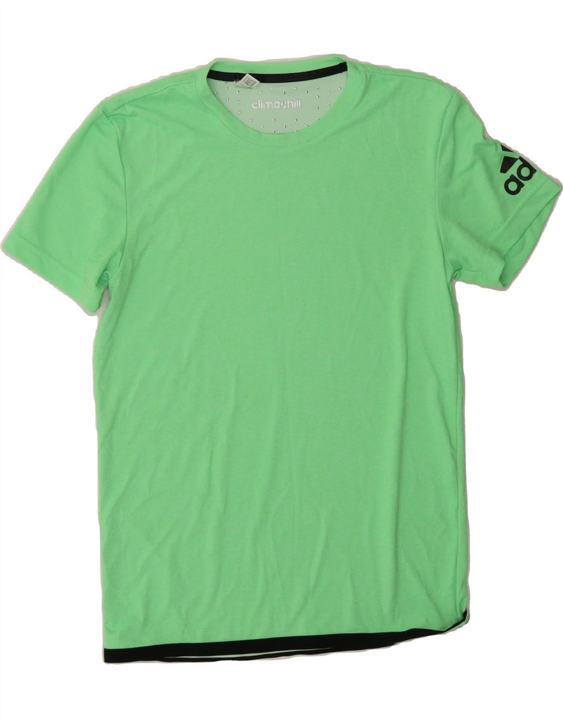 ADIDAS Mens Climachill Graphic T-Shirt Top XS Green Vintage Adidas and Second-Hand Adidas from Messina Hembry 