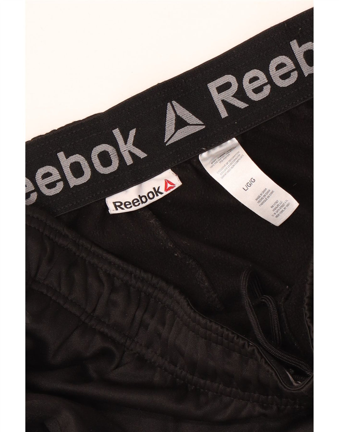 REEBOK Mens Tracksuit Trousers Joggers Large  Black Polyester