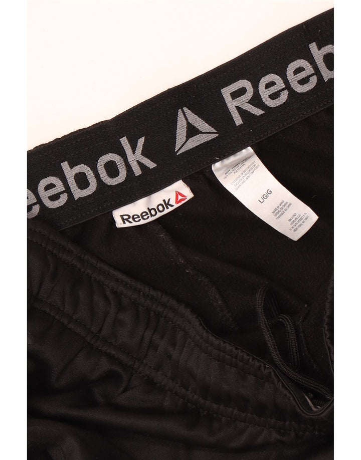 REEBOK Mens Tracksuit Trousers Joggers Large  Black Polyester
