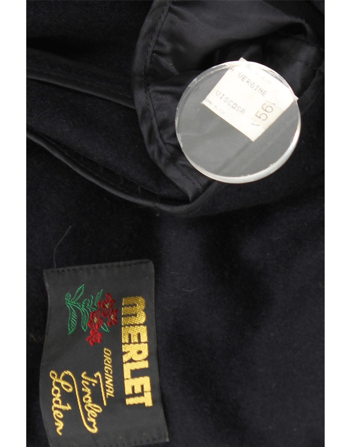 Merlet Mens Overcoat IT 56 3XL Navy Blue Virgin Wool