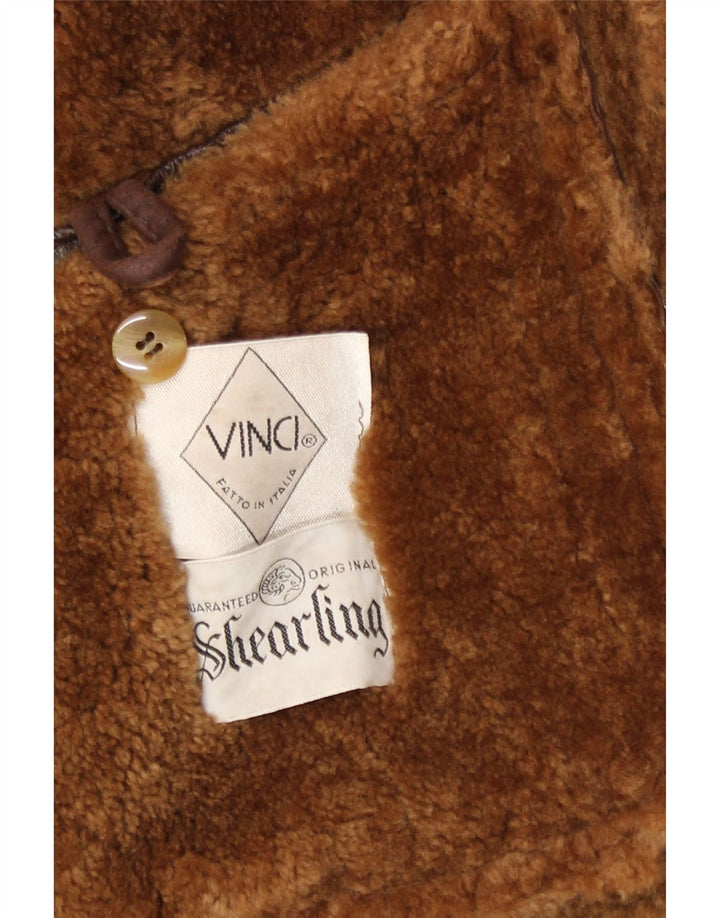 Vinci Mens Shearling Jacket UK 40 Large Brown Shearling