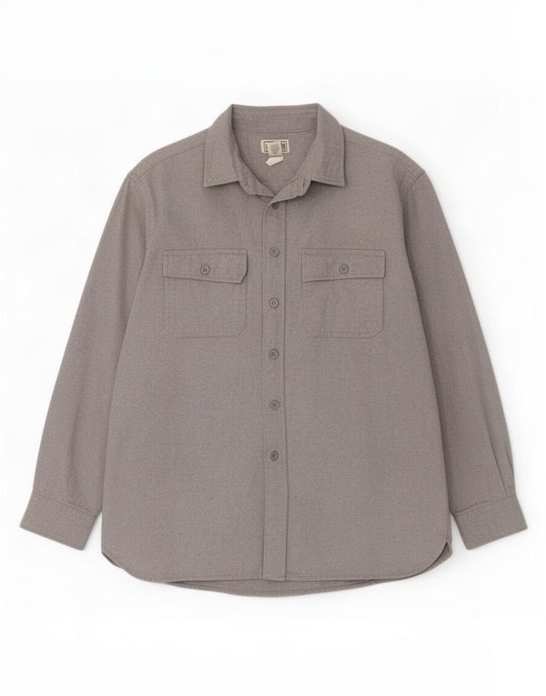 L.L.Bean Mens Flannel Shirt Medium Grey Cotton