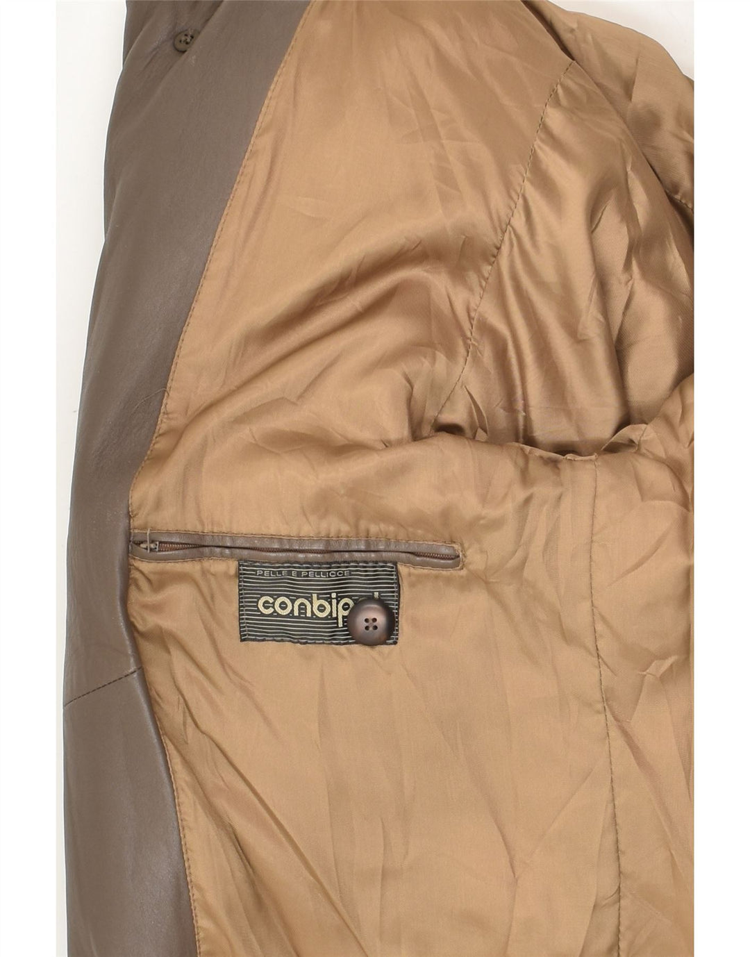 CONBIPEL Mens Leather Jacket IT 46 Small Brown Leather