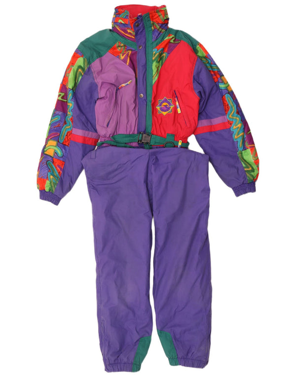 Diadora Womens Hooded Ski Jumpsuit UK 20 2XL Purple Colourblock Polyester