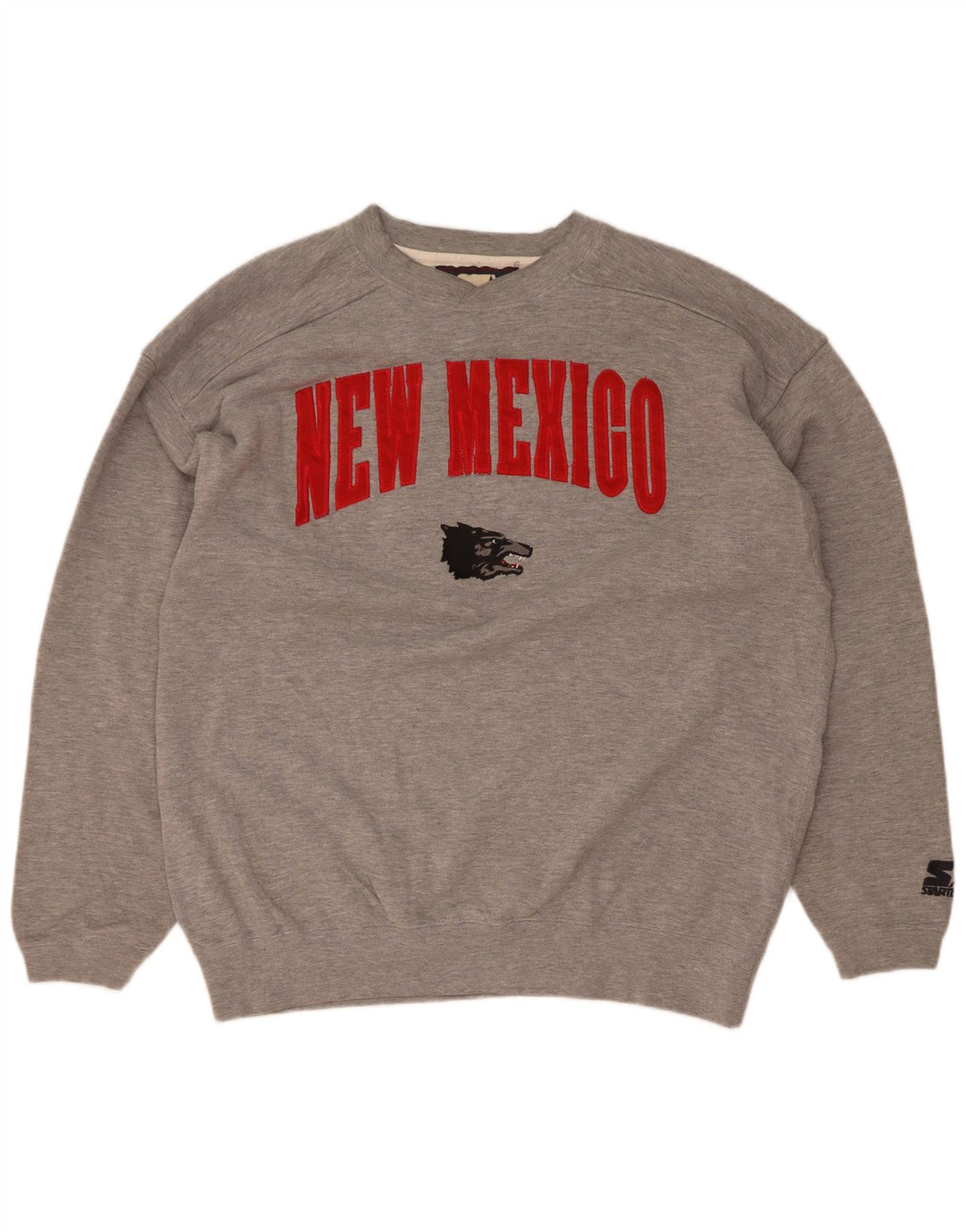 Starter Mens New Maxico State Graphic Sweatshirt Jumper Large Grey Flecked