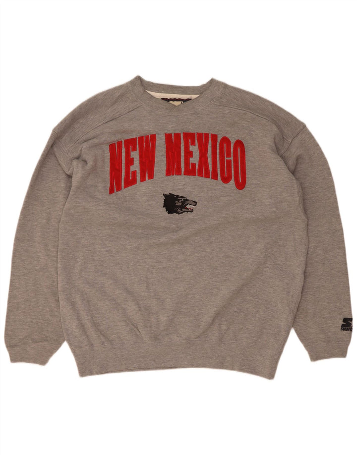 Starter Mens New Maxico State Graphic Sweatshirt Jumper Large Grey Flecked