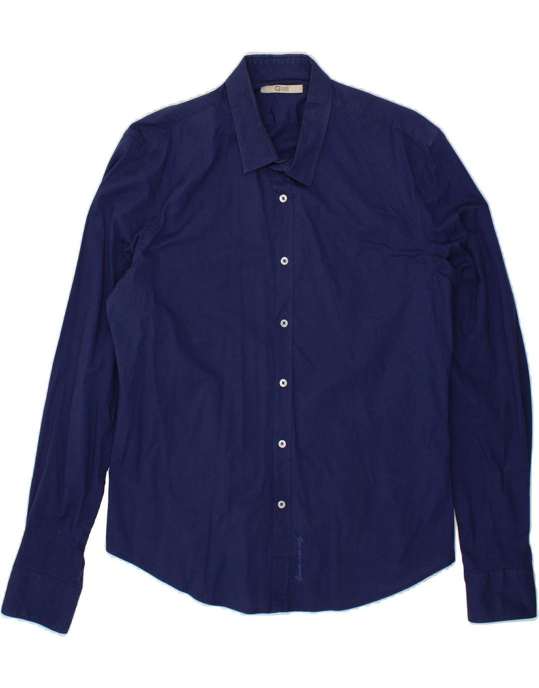 GAUDI Mens Shirt Large Navy Blue Cotton Vintage Gaudi and Second-Hand Gaudi from Messina Hembry 